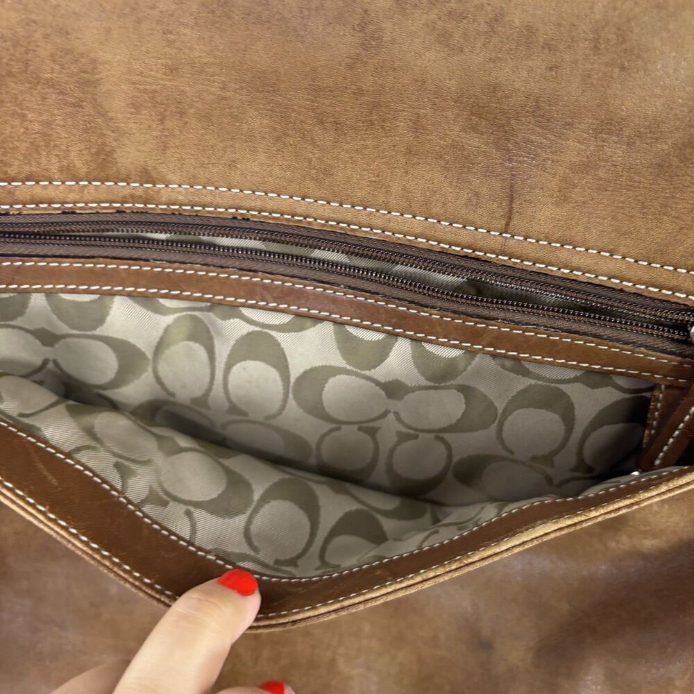 Vintage Coach Messenger Briefcase Bag Brown Leather Lexington 90s Retro work bag - Picture 5 of 16